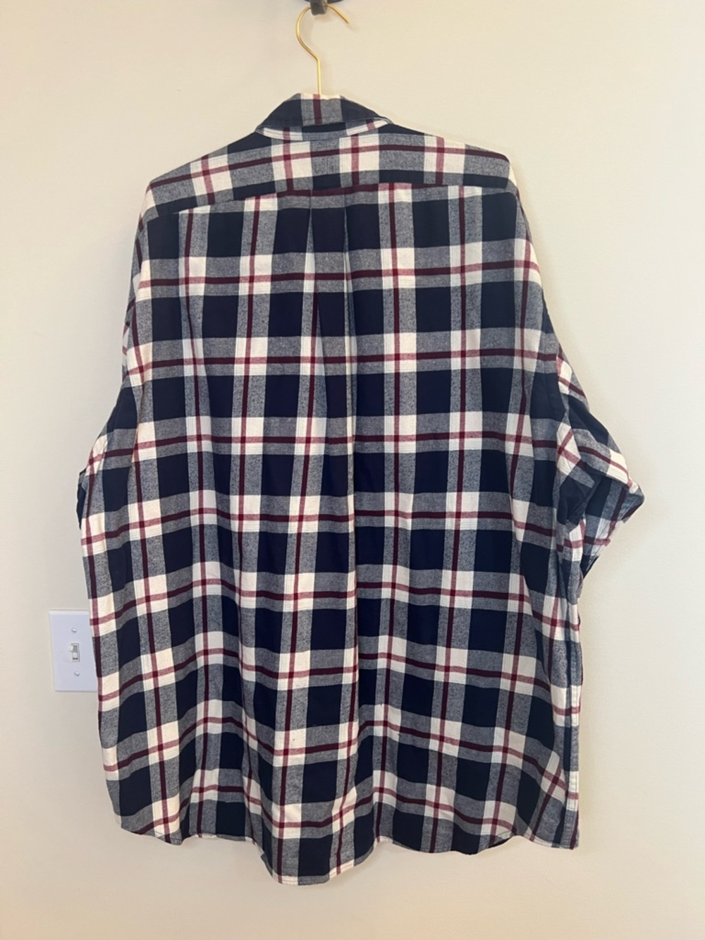 Ralph Lauren Blake Shirt XXL Plaid Button Down Navy Burgundy Cotton - Picture 7 of 8